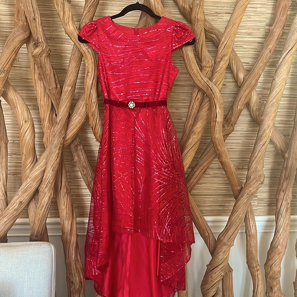 Macy’s Rare Edition Red special occasion dress girls size 12
